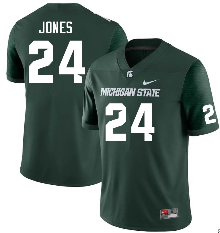 Men #24 Malcolm Jones Michigan State Spartans College Football Jerseys Sale-Green